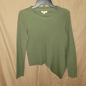 Madewell Asymmetrical Hunter Green Long Sleeve Top